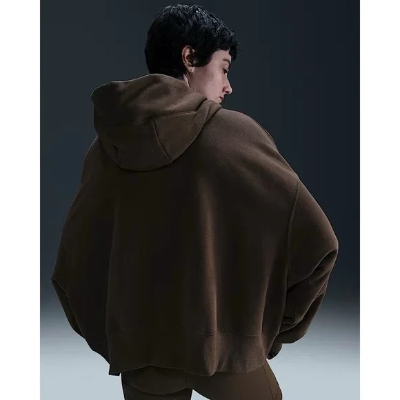 Nike Sportswear Phoenix Fleece Womens Oversized Hoodie HQ3024 LA Brown SMALL NEW - Picture 8 of 10